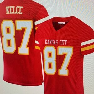 Mens Travis Kelce Red Vapor Stitched Jersey❤️